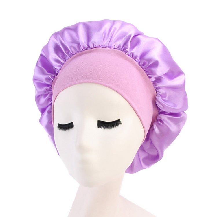 2 PCS TJM-301 Night Cap With Wide Brim And Elasticity Headband Ladies Chemotherapy Cap Hair Care Hat, M 56-58cm