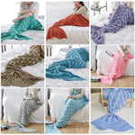 Mermaid Tail Knitted Blanket Fish Tail Blanket, 60x140cm, 195x90cm
