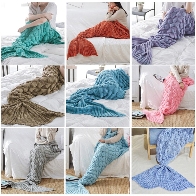Mermaid Tail Knitted Blanket Fish Tail Blanket, 60x140cm, 195x90cm