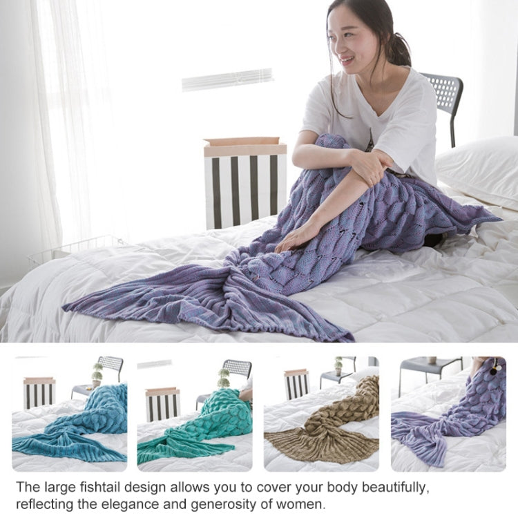 Mermaid Tail Knitted Blanket Fish Tail Blanket, 60x140cm, 195x90cm
