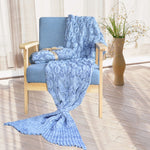 Mermaid Tail Knitted Blanket Fish Tail Blanket, 60x140cm, 195x90cm