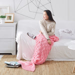 Mermaid Tail Knitted Blanket Fish Tail Blanket, 60x140cm, 195x90cm