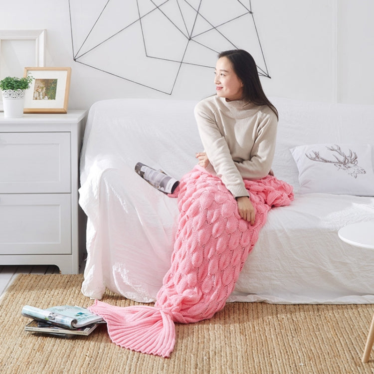 Mermaid Tail Knitted Blanket Fish Tail Blanket, 60x140cm, 195x90cm