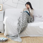 Mermaid Tail Knitted Blanket Fish Tail Blanket, 60x140cm, 195x90cm