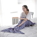 Mermaid Tail Knitted Blanket Fish Tail Blanket, 60x140cm, 195x90cm