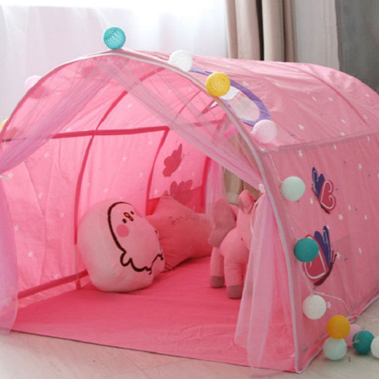 Children Home Bed Crawl Tunnel Game House Tent, Blue, Pink, Blue with Mosquito Net, Pink with Mosquito Net