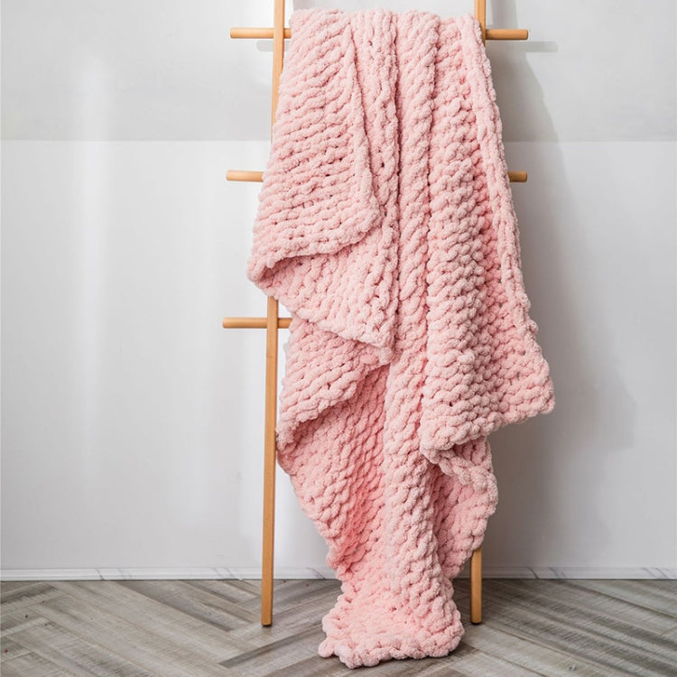 Handmade Thick Wool Knitted Blanket Sofa Chenille Stick Knitted Blanket, 80 x 100 CM, 130 x 160 CM