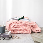 Handmade Thick Wool Knitted Blanket Sofa Chenille Stick Knitted Blanket, 80 x 100 CM, 130 x 160 CM