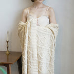 Home Soft Decoration Chenille Knitted Leisure Blanket Sofa Air Conditioning Blanket Car Blanket, 130x180cm