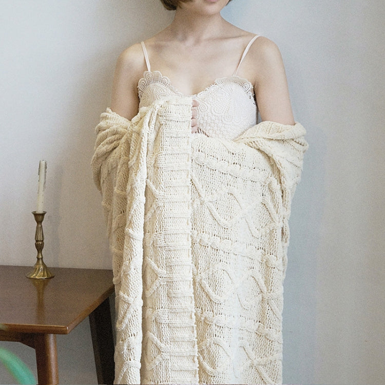 Home Soft Decoration Chenille Knitted Leisure Blanket Sofa Air Conditioning Blanket Car Blanket, 130x180cm