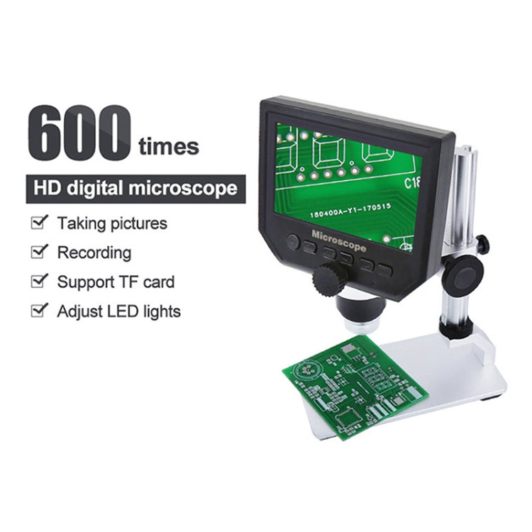 ميكروسكوب إصلاح هواتف محمولة G600A HD بشاشة 4.3 إنش، ميكروسكوب رقمي، ميكروسكوب إلكتروني، مقبس الاتحاد الأوروبي، مقبس الولايات المتحدة