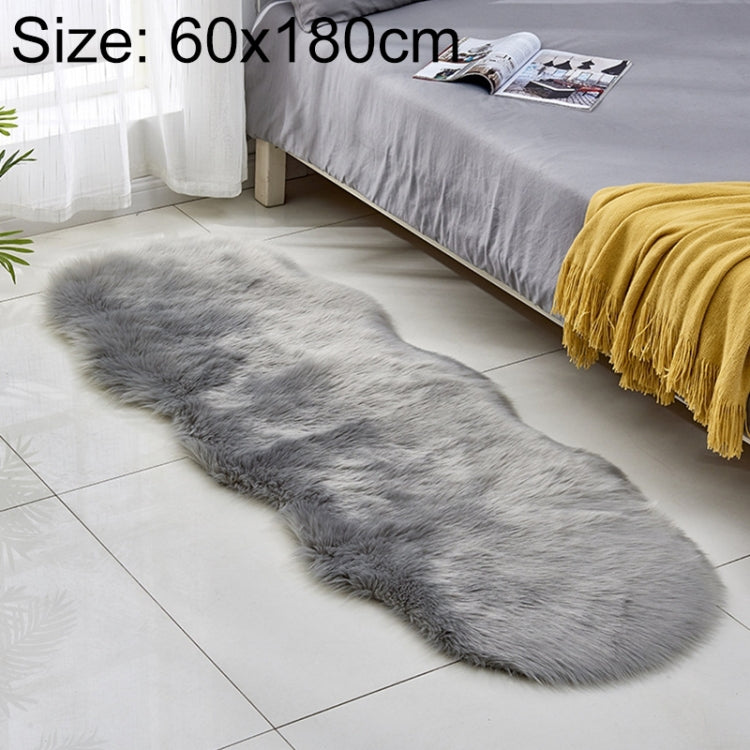 سجاد أريكة من الجلد الصوفي الصناعي مع وسائد من الصوف وبطانيات نوافذ، 60x180 سم