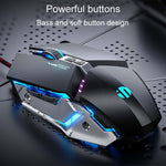 Inphic W-02 6 Keys Home Office Luminous Macro Programming USB Computer Mechanical Game Wired Mouse, W-02 (Metallic Gray)