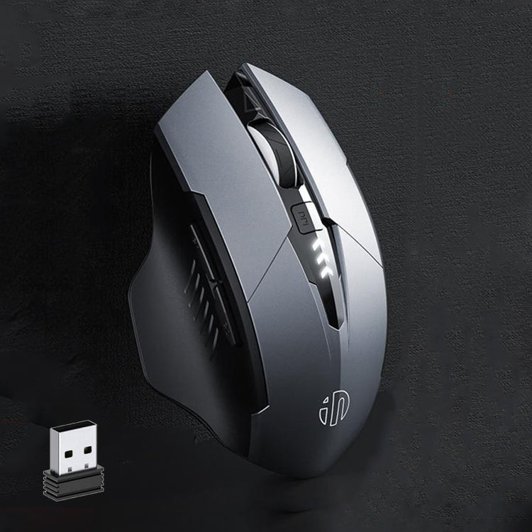 Inphic A1 6 Keys 1000/1200/1600 DPI Home Gaming Wireless Mechanical Mouse, Colour: Gray Wireless+Bluetooth 4.0+Bluetooth 5.0, Gray Wireless Charging Silent Version, Gray Wireless+Bluetooth 4.0+Bluetooth 5.0, Black Wireless+Bluetooth 4.0+Bluetooth 5.0  ...