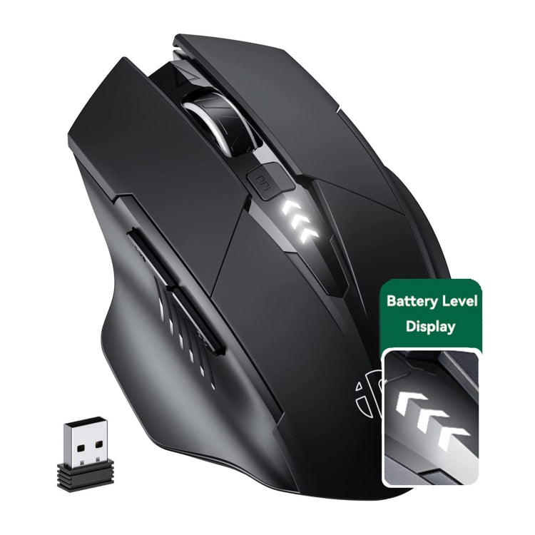 Inphic A1 6 Keys 1000/1200/1600 DPI Home Gaming Wireless Mechanical Mouse, Colour: Gray Wireless+Bluetooth 4.0+Bluetooth 5.0, Gray Wireless Charging Silent Version, Gray Wireless+Bluetooth 4.0+Bluetooth 5.0, Black Wireless+Bluetooth 4.0+Bluetooth 5.0  ...