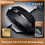 Inphic A1 6 Keys 1000/1200/1600 DPI Home Gaming Wireless Mechanical Mouse, Colour: Gray Wireless+Bluetooth 4.0+Bluetooth 5.0, Black Wireless+Bluetooth 4.0+Bluetooth 5.0, Black Wireless Charging Silent Version, Gray Wireless Charging Silent Version