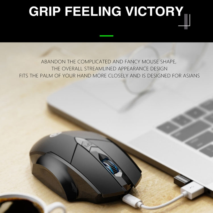 Inphic A1 6 Keys 1000/1200/1600 DPI Home Gaming Wireless Mechanical Mouse, Colour: Gray Wireless+Bluetooth 4.0+Bluetooth 5.0, Black Wireless+Bluetooth 4.0+Bluetooth 5.0, Black Wireless Charging Silent Version, Gray Wireless Charging Silent Version
