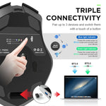 Inphic A1 6 Keys 1000/1200/1600 DPI Home Gaming Wireless Mechanical Mouse, Colour: Gray Wireless+Bluetooth 4.0+Bluetooth 5.0, Black Wireless+Bluetooth 4.0+Bluetooth 5.0, Black Wireless Charging Silent Version, Gray Wireless Charging Silent Version