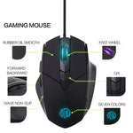 Inphic PW1 Game Mute Macro Definition Illuminated Wired Mouse, Cable Length: 1.5m, Mute Black Game Version, Mute Titanium Gray Game Version, Mute Black Business Version