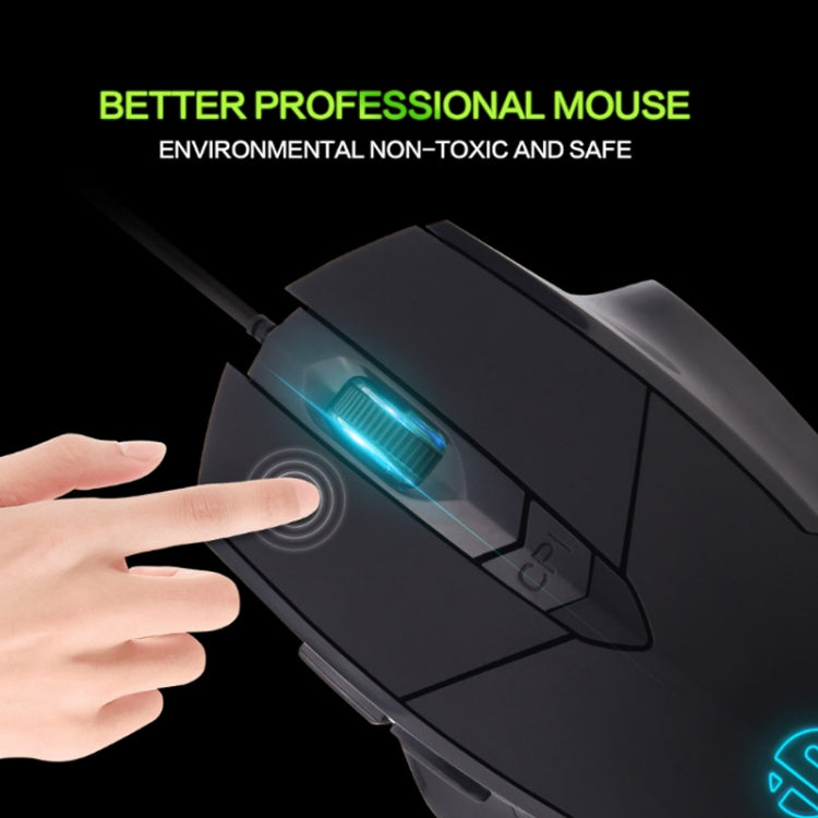 Inphic PW1 Game Mute Macro Definition Illuminated Wired Mouse, Cable Length: 1.5m, Mute Black Game Version, Mute Titanium Gray Game Version, Mute Black Business Version