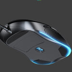 Inphic PB1 Business Office Mute Macro Definition Gaming Wired Mouse, Cable Length: 1.5m, Classic Back Breathing Light, Matte White Breathing Light