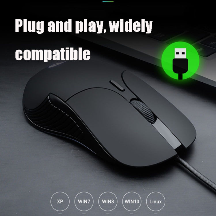 Inphic PB1 Business Office Mute Macro Definition Gaming Wired Mouse, Cable Length: 1.5m, Classic Back Breathing Light, Matte White Breathing Light