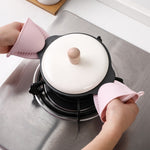 1 Pair Thick Silicone Anti-Scald Gloves Kitchen Heat Insulation Take Plate Tongs Baking Oven Insulation Cover, 6 PCS