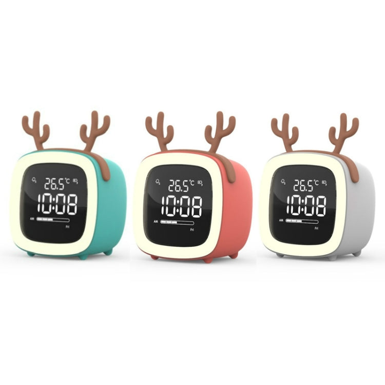 Cartoon Deer Shape Children Snooze Multifunctional USB Rechargeable Student LED Alarm Clock