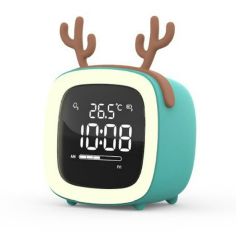 Cartoon Deer Shape Children Snooze Multifunctional USB Rechargeable Student LED Alarm Clock