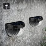 2 PCS LED Solar Wall Light Outdoor Semicircular Fence Garden Lawn Light