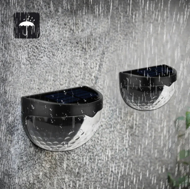 2 PCS LED Solar Wall Light Outdoor Semicircular Fence Garden Lawn Light