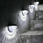 2 PCS LED Solar Wall Light Outdoor Semicircular Fence Garden Lawn Light