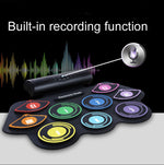 Hand-Rolled Drum Set Color Electronic Drum Lithium Battery Rechargeable Silicone Drum Set, MD862C