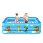 Household Indoor and Outdoor Amusement Park Pattern Children Square Inflatable Swimming Pool, 130 x 85 x 50cm, 150 x 110 x 50cm