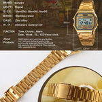 SKMEI 1123 Men Business Lightweight Watch Waterproof Steel Band Electronic Watch, Blue, Rose Gold, Coffee Gold