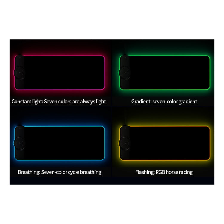RGB01 10W Wireless Charging Mouse Pad  RGB Luminous Mouse Pad, Size: 800 x 300 x 4mm