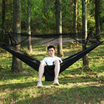 1-2 Person Outdoor Mosquito Net Parachute Hammock Camping Hanging Sleeping Bed Swing Portable  Double  Chair, 260 x 140cm, 260x140cm Blue Grey, 260x140cm Pink, 260x140cm Pink Blue, 260x140cm Green, 260x140cm Yelliw Green, 260x140cm Dark Blue           ...