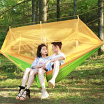 1-2 Person Outdoor Mosquito Net Parachute Hammock Camping Hanging Sleeping Bed Swing Portable  Double  Chair, 260 x 140cm, 260x140cm Blue Grey, 260x140cm Pink, 260x140cm Pink Blue, 260x140cm Green, 260x140cm Yelliw Green, 260x140cm Dark Blue           ...