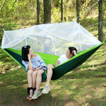 1-2 Person Outdoor Mosquito Net Parachute Hammock Camping Hanging Sleeping Bed Swing Portable  Double  Chair, 260 x 140cm, 260x140cm Blue Grey, 260x140cm Pink, 260x140cm Pink Blue, 260x140cm Green, 260x140cm Yelliw Green, 260x140cm Dark Blue           ...