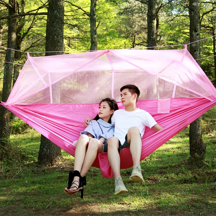 1-2 Person Outdoor Mosquito Net Parachute Hammock Camping Hanging Sleeping Bed Swing Portable  Double  Chair, 260 x 140cm, 260x140cm Blue Grey, 260x140cm Pink, 260x140cm Pink Blue, 260x140cm Green, 260x140cm Yelliw Green, 260x140cm Dark Blue           ...