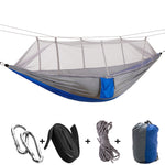 1-2 Person Outdoor Mosquito Net Parachute Hammock Camping Hanging Sleeping Bed Swing Portable  Double  Chair, 260 x 140cm, 260x140cm Blue Grey, 260x140cm Pink, 260x140cm Pink Blue, 260x140cm Green, 260x140cm Yelliw Green, 260x140cm Dark Blue           ...
