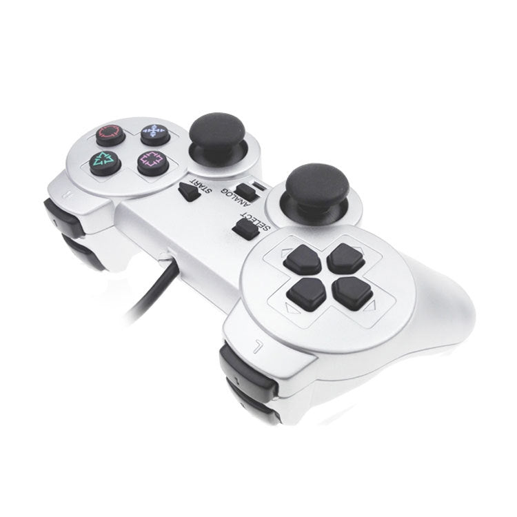 Wired Gamepad Dual Motor Vibration Silver Fuel Injection Gamepad Suitable For PS2, For PS2