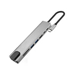 محطة إرساء HUB متعددة الوظائف WC7367 8 في 1 بقوة 87 واط من نوع Type-C إلى PD+USB3.0/USB2.0+SD+TF+HDMI+RJ45+Type-C، WC7367