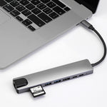محطة إرساء HUB متعددة الوظائف WC7367 8 في 1 بقوة 87 واط من نوع Type-C إلى PD+USB3.0/USB2.0+SD+TF+HDMI+RJ45+Type-C، WC7367