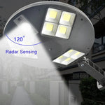 144 COB Solar Human Body Sensor Street Light Garden Wall Light with Remote Control Outdoor Security Light
