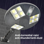 144 COB Solar Human Body Sensor Street Light Garden Wall Light with Remote Control Outdoor Security Light