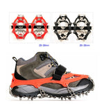 Outdoor 18-Tooth 430 Stainless Steel Crampons Snow Hiking Shoes Spikes Non-Slip Shoe Covers，SIze:, 18-Tooth M (Orange), 18-Tooth L (Black)