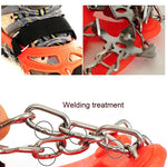 Outdoor 18-Tooth 430 Stainless Steel Crampons Snow Hiking Shoes Spikes Non-Slip Shoe Covers，SIze:, 18-Tooth M (Orange), 18-Tooth L (Black)