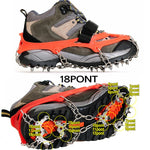 Outdoor 18-Tooth 430 Stainless Steel Crampons Snow Hiking Shoes Spikes Non-Slip Shoe Covers，SIze:, 18-Tooth M (Orange), 18-Tooth L (Black)