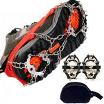 Outdoor 18-Tooth 430 Stainless Steel Crampons Snow Hiking Shoes Spikes Non-Slip Shoe Covers，SIze:, 18-Tooth M (Orange), 18-Tooth L (Black)